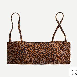 Jcrew Bandeau bikini top in spot-on print